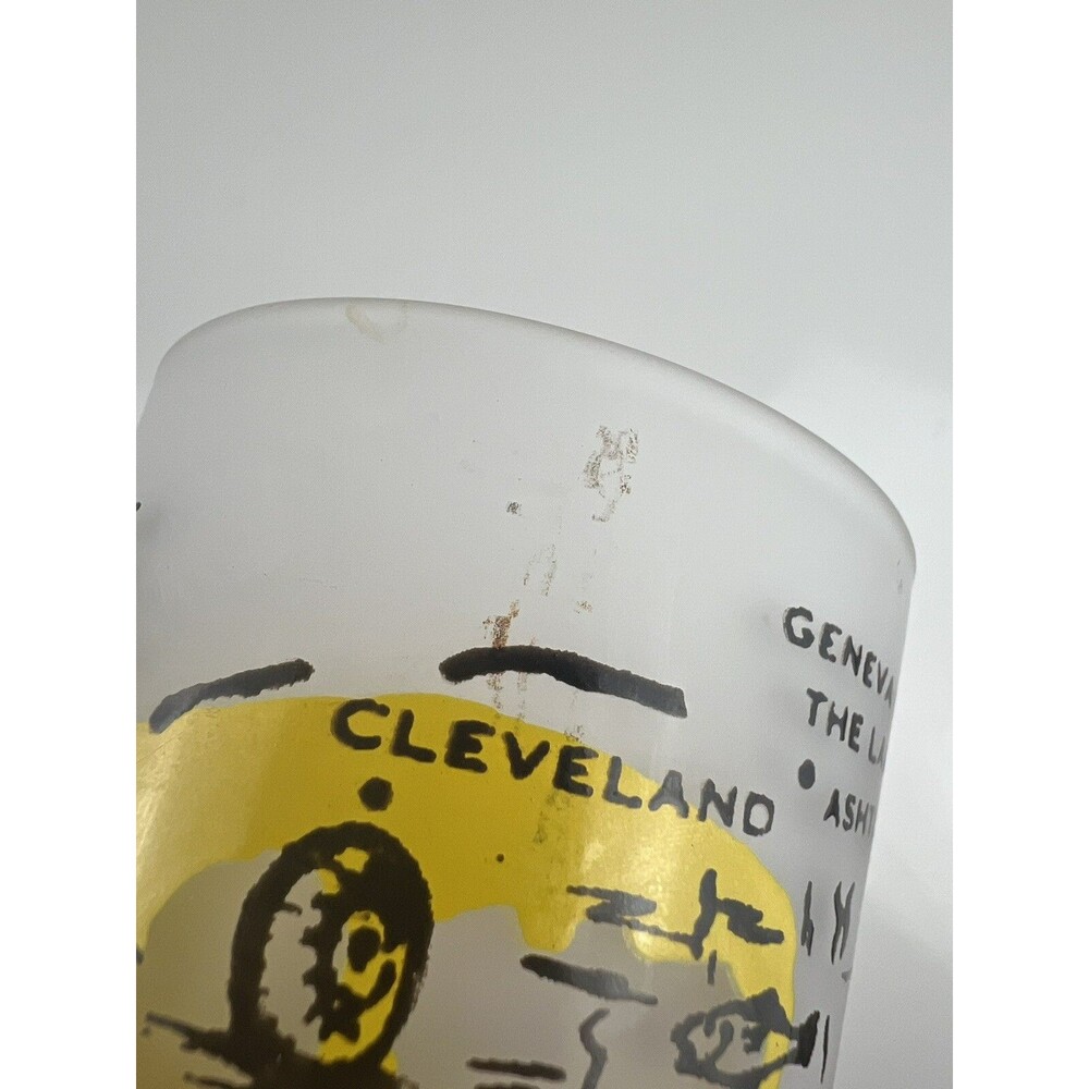 Vintage Set Of 2 Ohio Frosted Souvenir Glass Tumbler 4.75" Hazel Atlas Kitschy - Picture 12 of 12